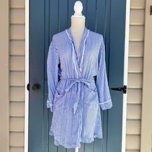 Eileen West Striped Robe Women Size S/M